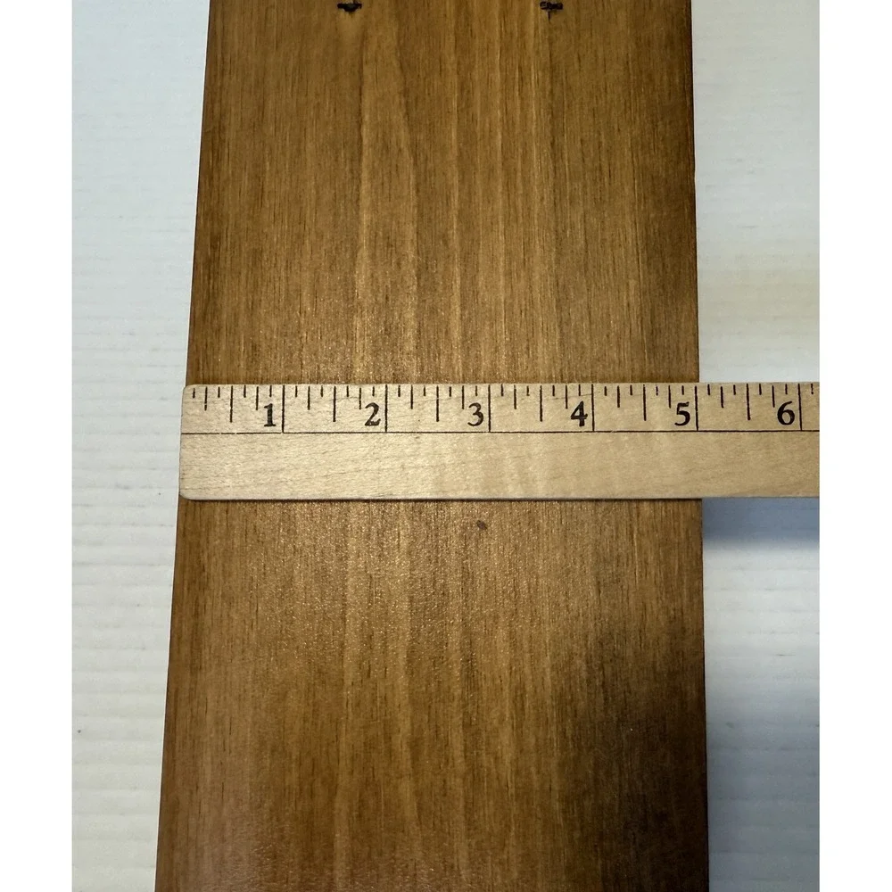 Vintage MCM Wood Glass Candle Holder Wall Sconce - Size 15 x 5